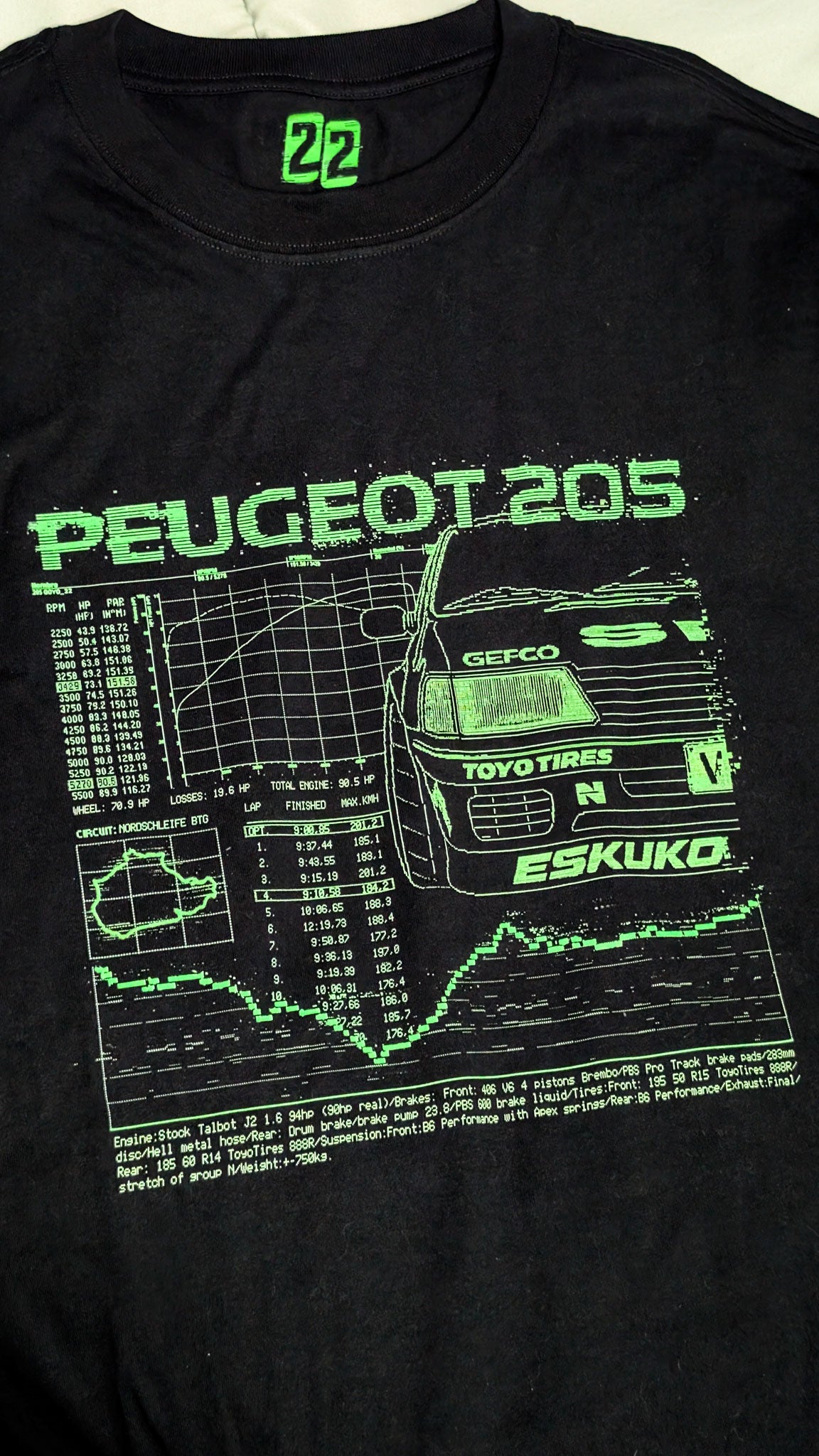 CAMISETA PEUGEOT 205 GOYO EDITION